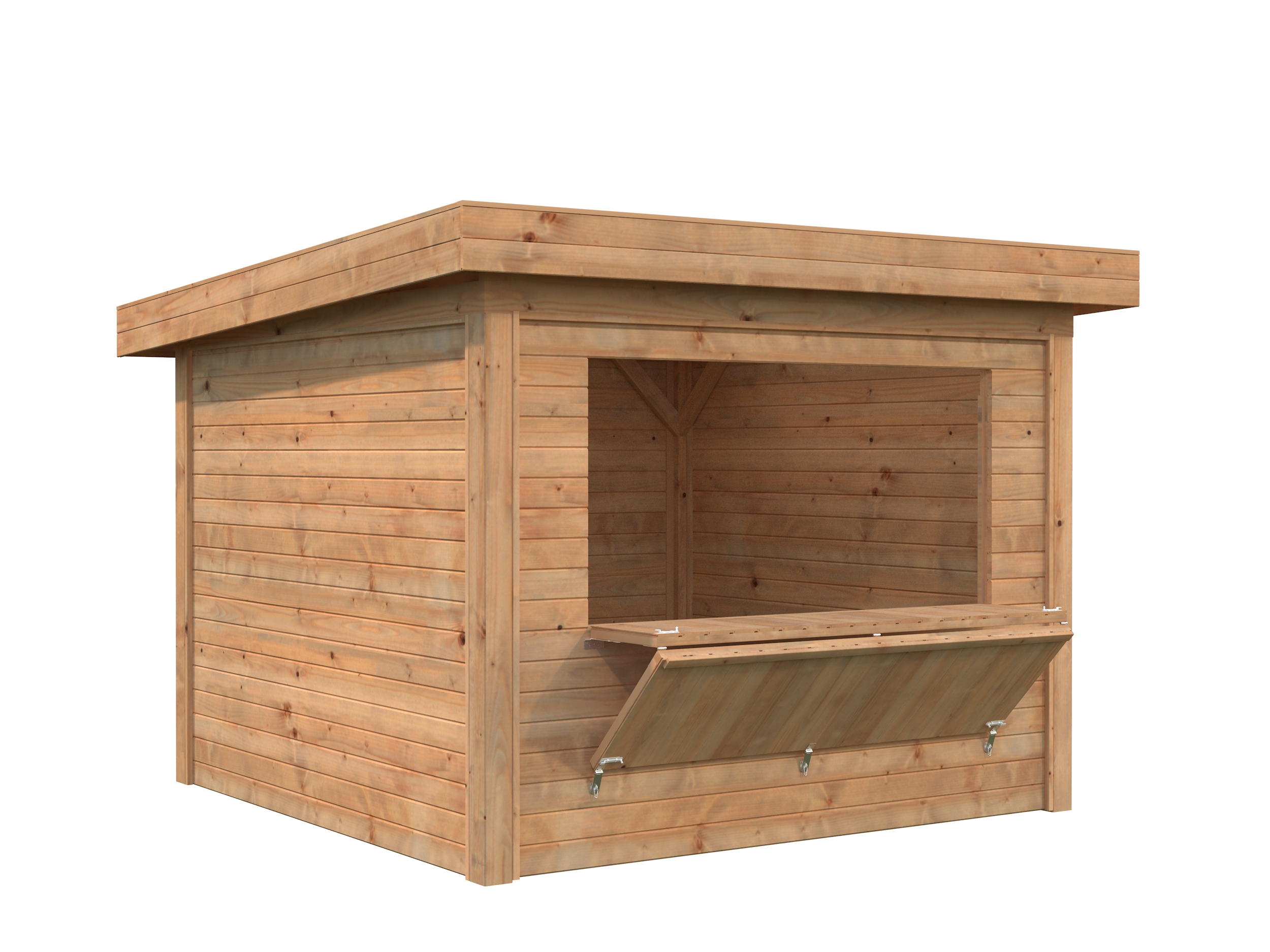 Palmako Marktstand Connect Lenna 8,3 m² Set 304 hellbraun tauchgrundiert