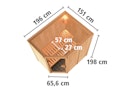 Karibu Sauna Carin mit Eckeinstieg 68 mm inkl. gratis Saunaofen im Wert von 599,99 €