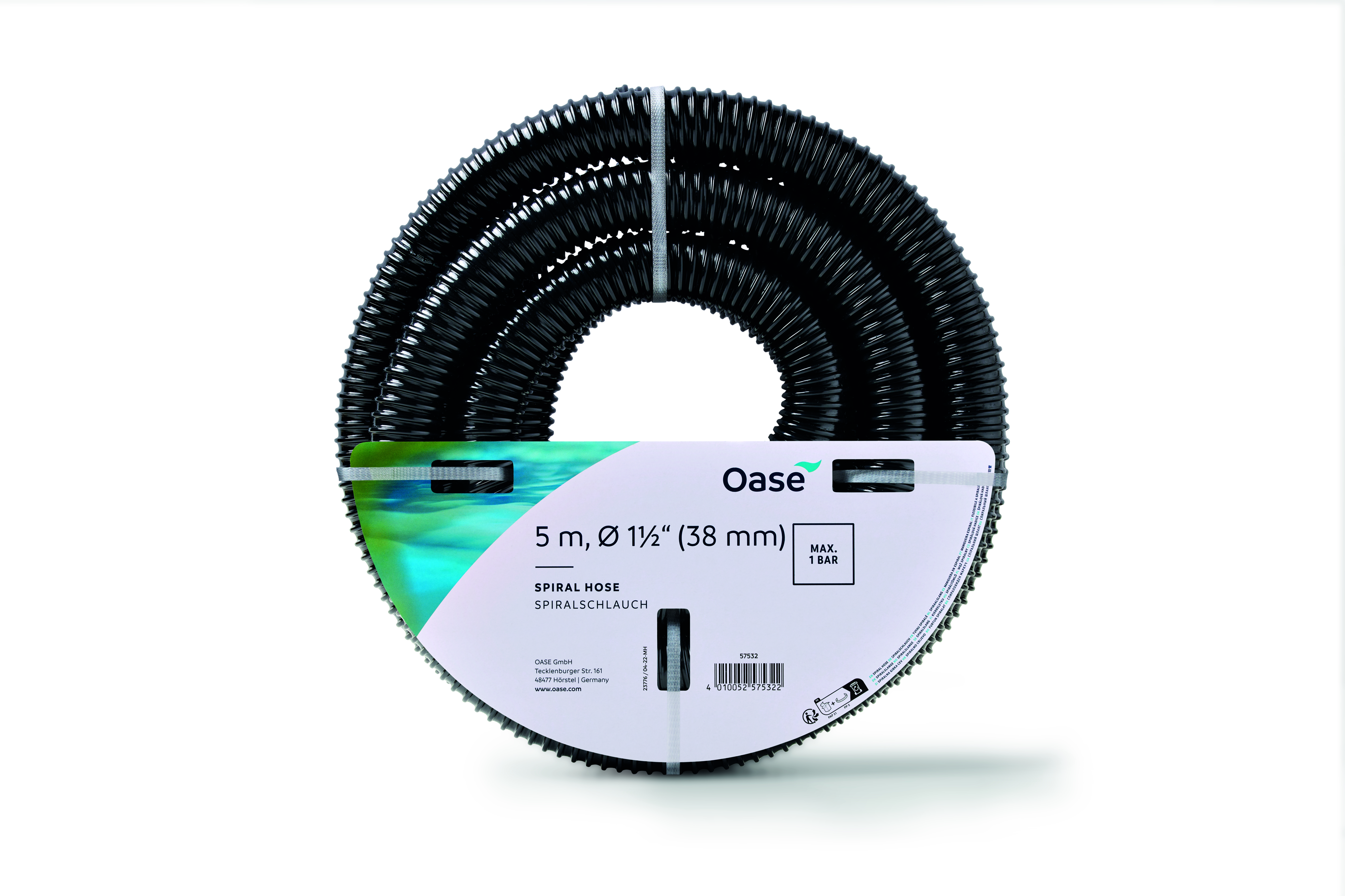 Spiralschlauch schwarz 1 1/2", 5 m