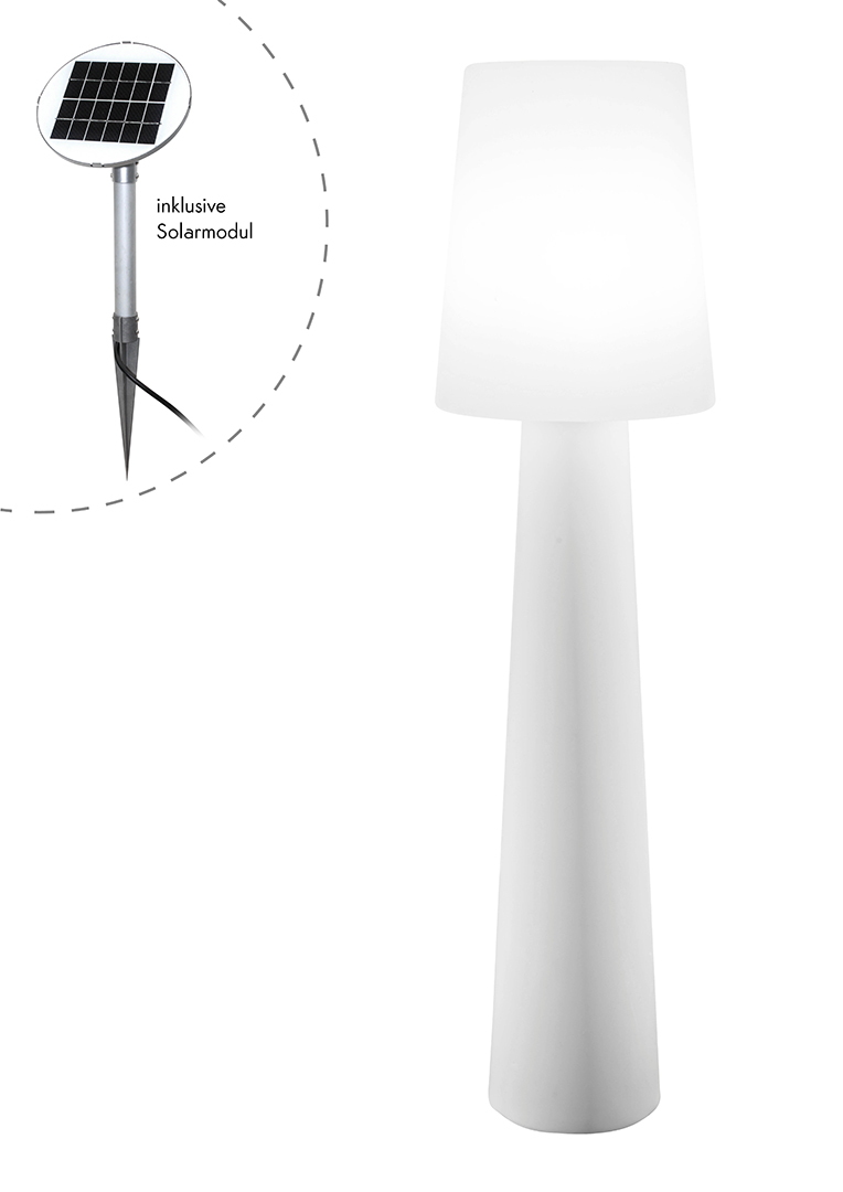 8 seasons design Solar LED-Stehleuchte No. 1, 160 cm, weiß
