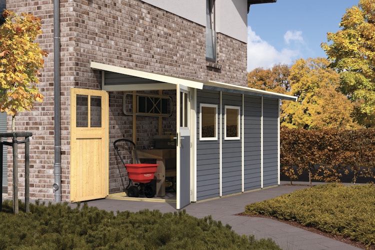 Karibu Premium Anlehn-Gartenhaus Gerätehaus Juist/Wandlitz 2/3/4/5 - 19 mm