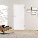 Vorschaubild Griffwerk Glasdrehtür (VSG) FROSTED WHITE 682 VSG PURE WHITE weiß blickdicht 709x1972x8.8mm Studio/Office DIN L/R