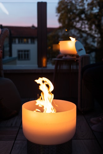 QFlame Feuerschale Set Balcony Stainless Steel Ø 36 cm