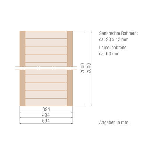 OSMO Möbelzuschneidetür mit geschlossenen Lamellen 20 mm