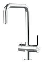 3 Wege Wasserhahn Küchenarmatur, Edelstahl Massiv mit 360° schwenkbarem N-Auslauf, Hochglanz Poliert