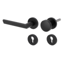 Vorschaubild Griffwerk Wechselgarnitur TRI 134 Schraubtechnik GK3 Rosetten rund Knopf R2 Graphitschwarz L