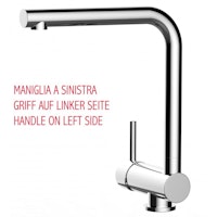 Wasserhahn Vorfenster Küchenarmatur, Umklappbar 6 CM, LINKER HEBEL, mit 360° schwenkbarem L-Auslauf, Verchromt
