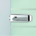 Vorschaubild Griffwerk Glasdrehtür LINES FOUR 503 teilmattiert mit 4 Streifen, Grünglas/Weißglas, ESG/VSG, Studio/Office