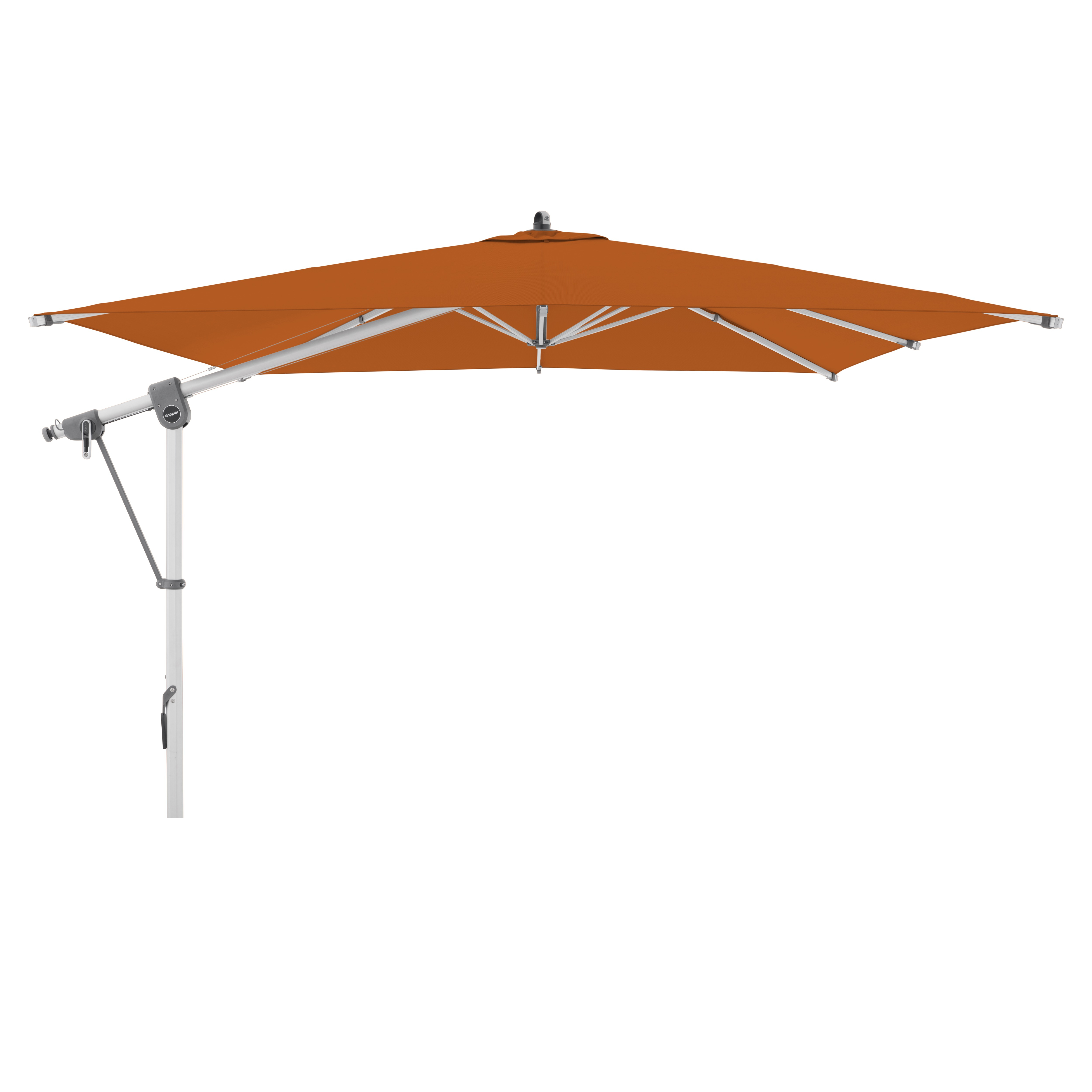 doppler Pendelschirm EXPERT 300 x 300 cm, Aluminium Silber / 100 % Polypropylen 220 g/m² T831 Terracotta