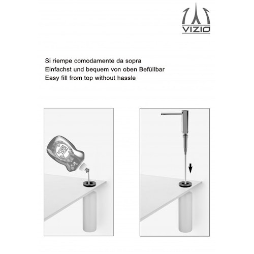 Edelstahl Seifenspender Rund, Hochglanz, von oben Befüllbar