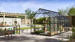 Vitavia Gewächshaus Dione/Diana 11500 inkl. 4 Dachfenster und Stahlfundamentrahmen - 11,5 m²