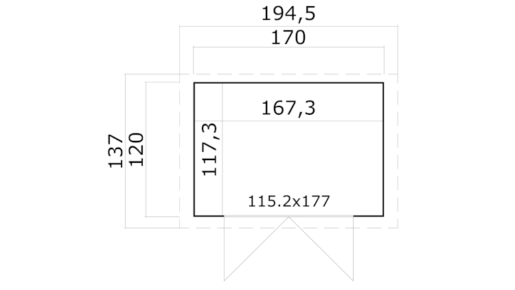 Weka Gartenhaus Mori mit Satteldach - 13 mm