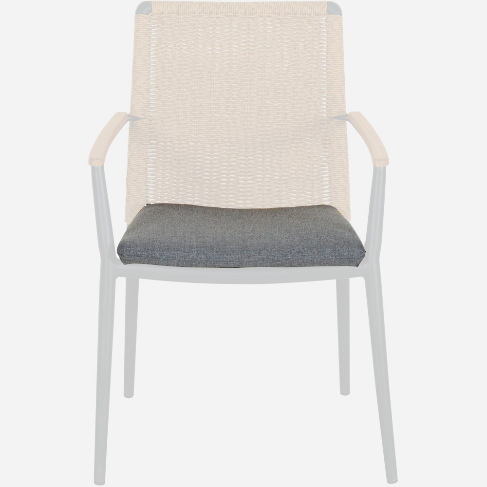 Siena Garden Sitzkissen für Stapelsessel ROMA, 100 % Polypropylen Grau - Abverkauf