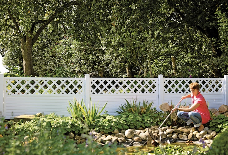 T&J LIGHTLINE Kunststoff Zaun Ranki Ecke links 900 x 1500/900 mm, weiß