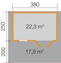 Vorschaubild Weka 28 mm Gartenhaus 111 A mit Vordach (200 cm)