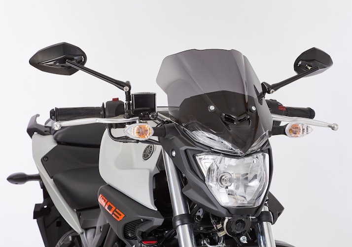 ERMAX Naked-Bike-Scheibe Acrylic durchsichtig Schwarz getönt für YAMAHA MT-03