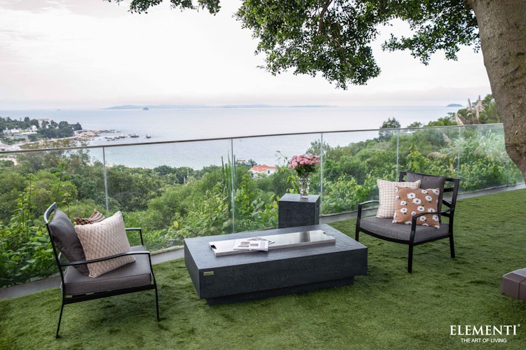 Gardenforma Gas Feuerstelle Vancouver in Beton-Optik dunkelgrau