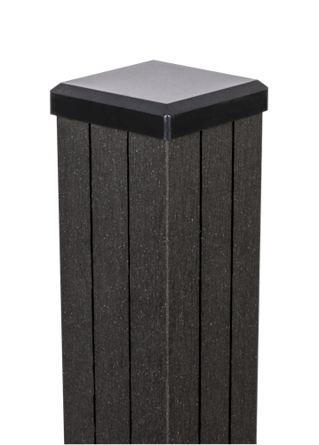 GroJa WPC-Tor-Pfosten stahlverstärkt inkl. Pfostenkappe 7 x 7