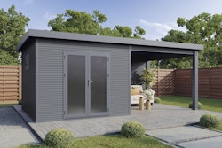 Wolff Finnhaus WPC Gartenhaus Solaro im Rhombus-Design - 28 mm