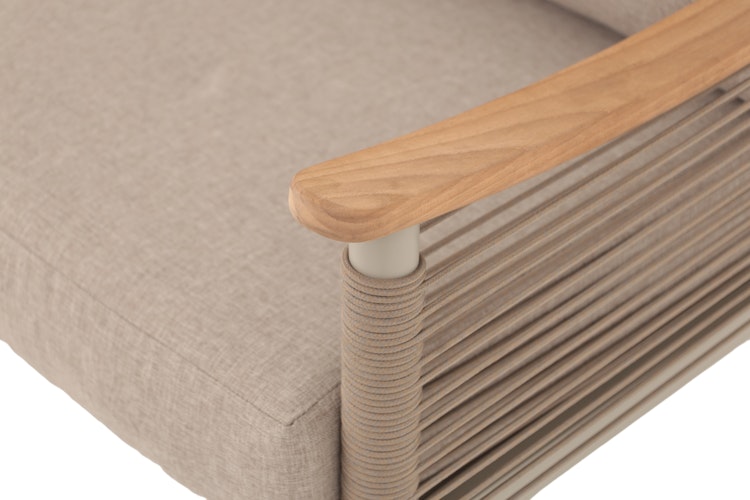 Garden Pleasure Lounge-Gruppe TULUM, Alu Sandbeige / Nonwood / Rope Beige / Kissen 100 % Polyester Beige