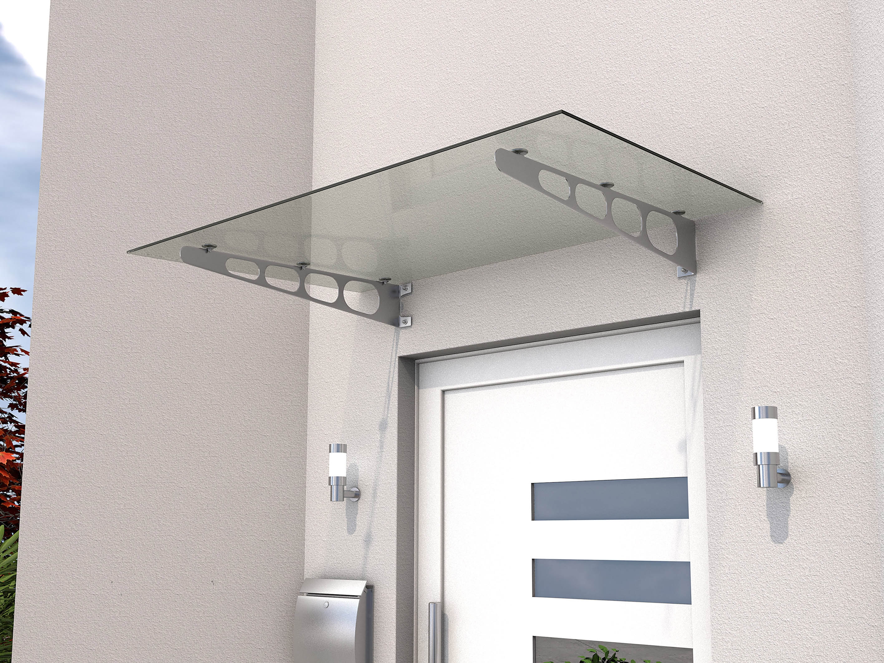 Gutta Edelstahlvordach HD/LT 140/160-140 x 90 x 16 cm (HD/LT 140)-8 mm VSG, klar