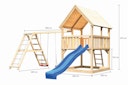 Vorschaubild Akubi Kinderspielturm Luis inkl. Wellenrutsche und Doppelschaukelanbau mit Klettergerüst (Set C)
