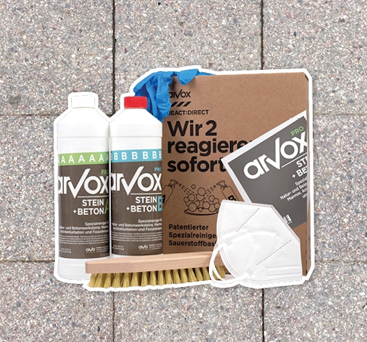 Arvox Pro Stein + Beton 2-Komponenten-Reiniger STARTERSET