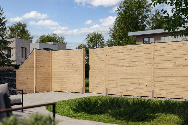 Karibu Sichtschutzzaun Blickdicht Einzeltor 1070 x 1850 mm 