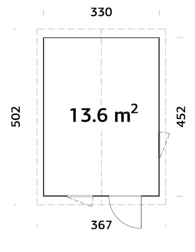 Palmako Nordic-Haus Ly 13,6 m² - 18+70 mm