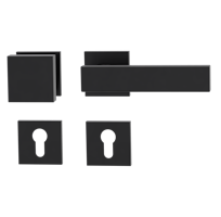 Griffwerk Wechselgarnitur VAYA 200 CUBICO fast2fix Fast2Fix Rosetten eckig Knopf SQUARE Graphitschwarz R