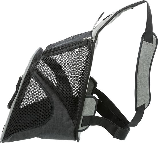 TRIXIE Fronttasche Savina, 30 × 33 × 26 cm, schwarz/grau