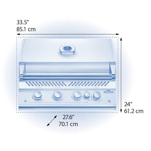 NAPOLEON Gasgrill 700-Series 32", Mattschwarz, Einbaugrill, inkl. Drehspieß