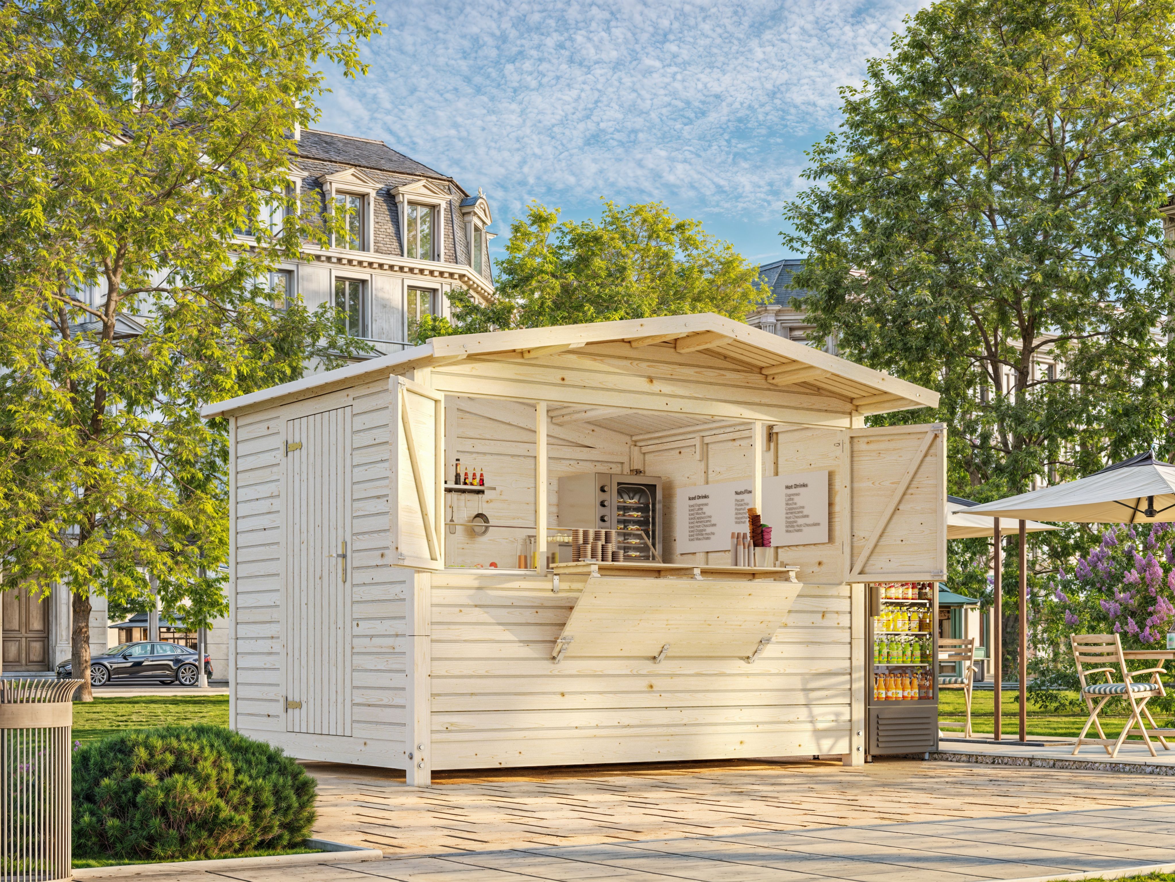 Palmako faltbarer Marktstand Marian 6,2 m² - 16 mm (20 Minuten Aufbauzeit!)  naturbelassen
