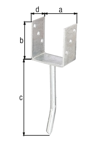 Alberts® U-Pfostenträger 104x60x4mm Betonanker Rundstahl für verschiedene Pfostenstärken