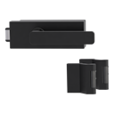 Vorschaubild Griffwerk Glastürbeschlag PURISTO S mit Griff VAYA 265 MINIMAL MODERN unverschließbar Flüster 3-tlg. Bänder VAYA 265 MINIMAL MODERN Graphitschwarz