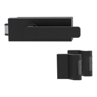 Griffwerk Glastürbeschlag PURISTO S mit Griff VAYA 265 MINIMAL MODERN unverschließbar Flüster 3-tlg. Bänder VAYA 265 MINIMAL MODERN Graphitschwarz