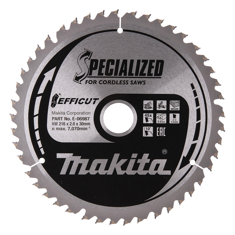 Makita Sägeblatt 216x1,5x30, 45Z EFFICUT E-06987