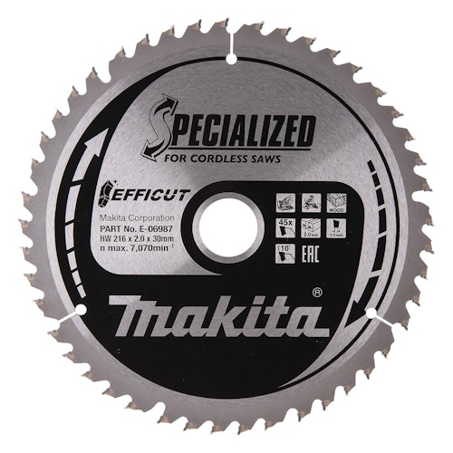 Makita Sägeblatt 216x1,5x30, 45Z EFFICUT E-06987