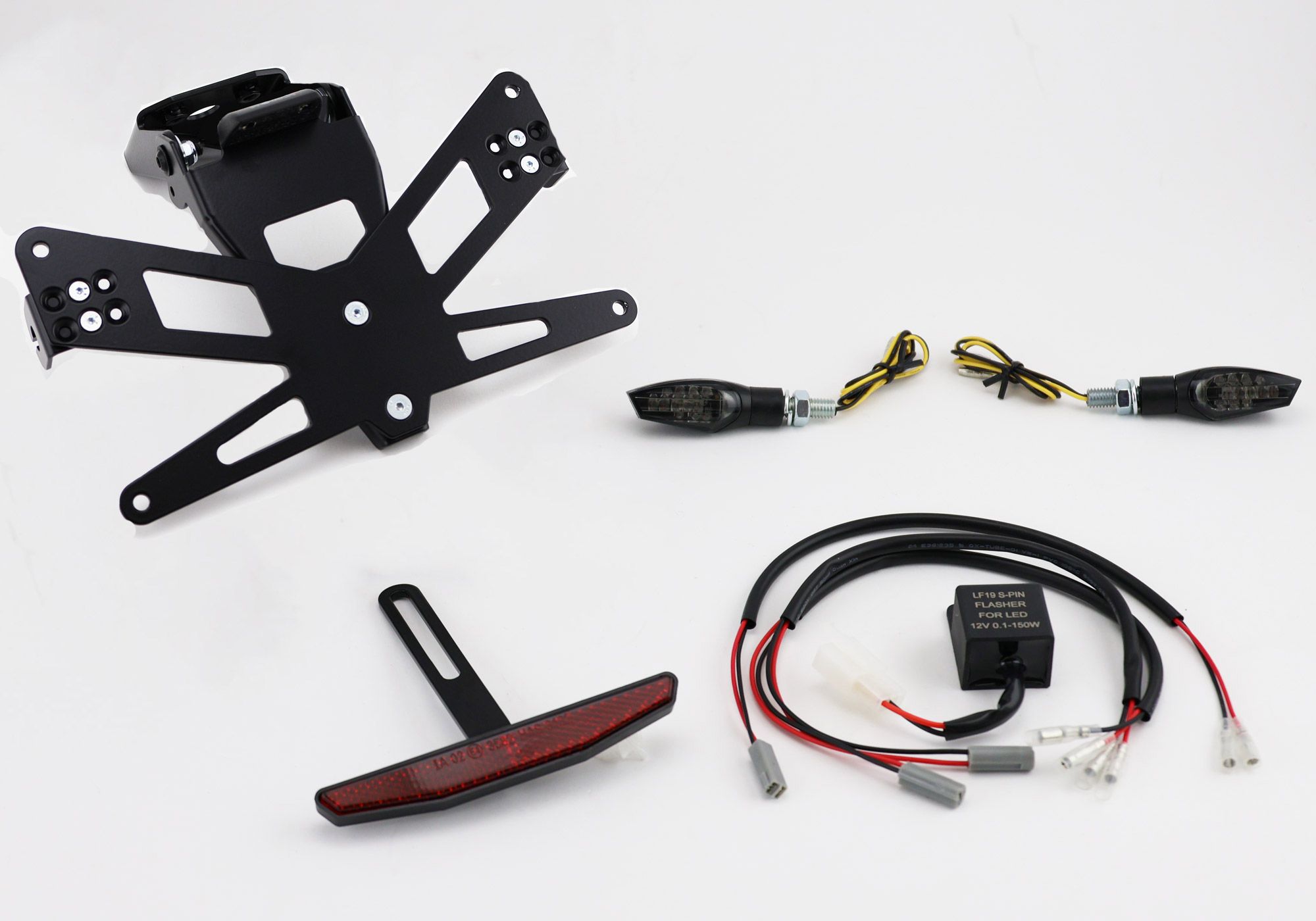 PROTECH Komplett-Set Plug and Play Kennzeichenhalter mit 2 LED-Blinkern X-SHAPE