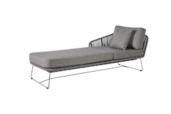 Diamond Garden Daybed MILOS links, Edelstahl Dunkelgrau / Rope / Sunproof (100 % Polypropylen)