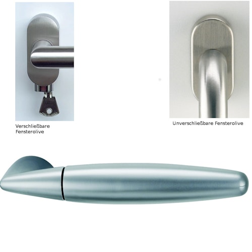 GRIFFWERK Fenstergriff VIOLA in Perla / Silbermatt