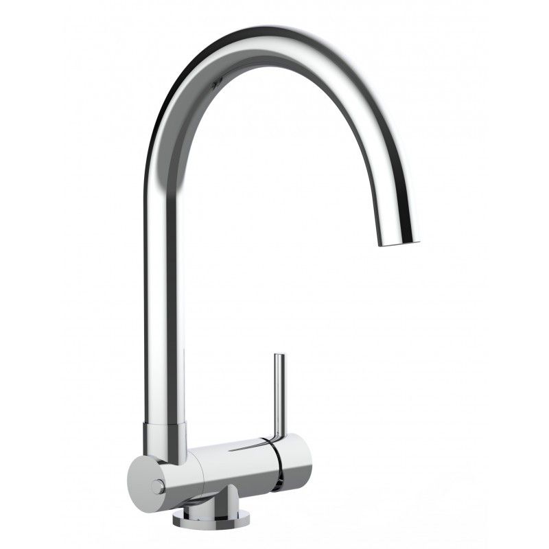 Wasserhahn Vorfenster Küchenarmatur, Umklappbar 4,5 CM, mit 360° schwenkbarem U-Auslauf, Verchromt
