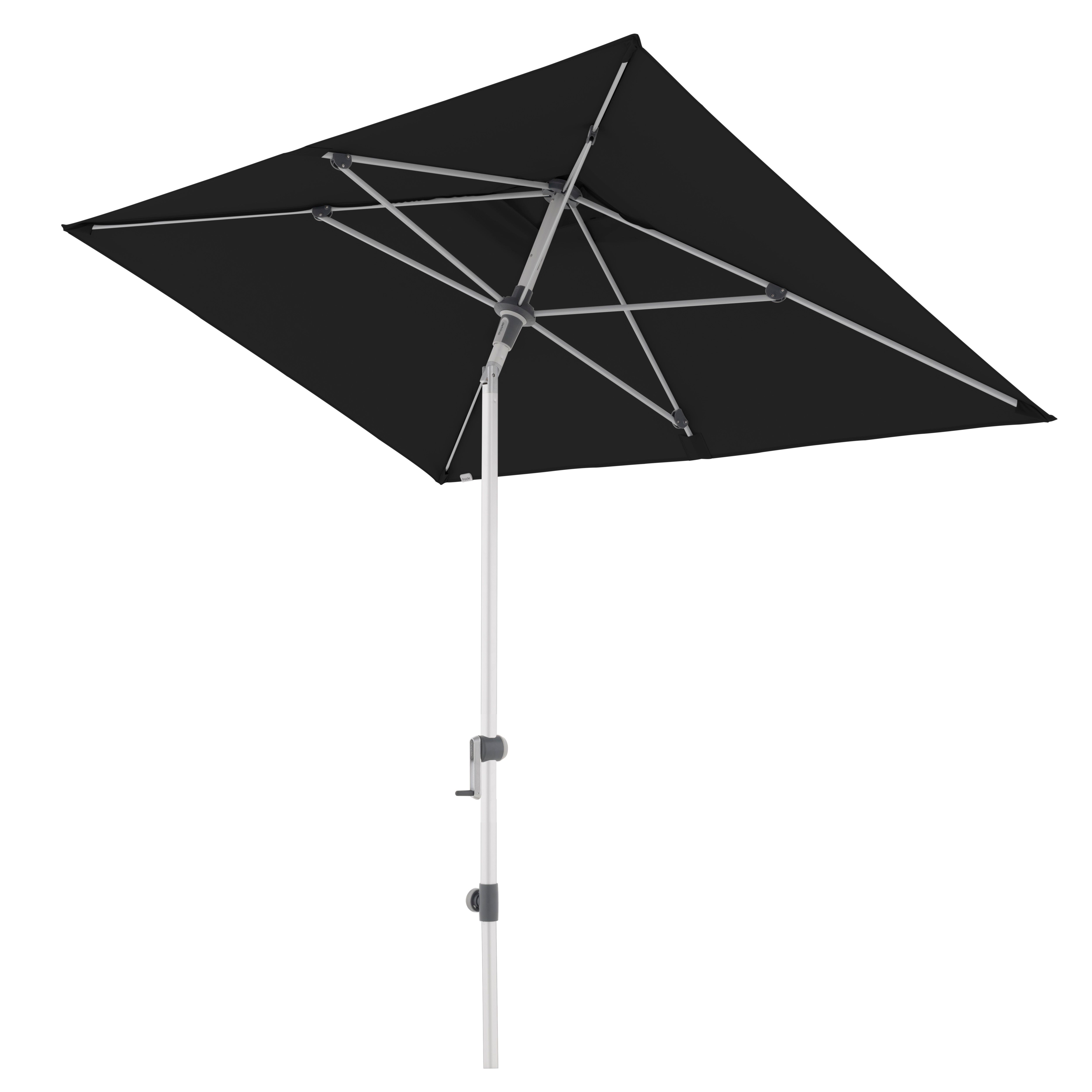 doppler Mittelmastschirm EXPERT 220 x 140 Auto-Tilt, Aluminium Silber / 100 % Polyester 180 g/m²