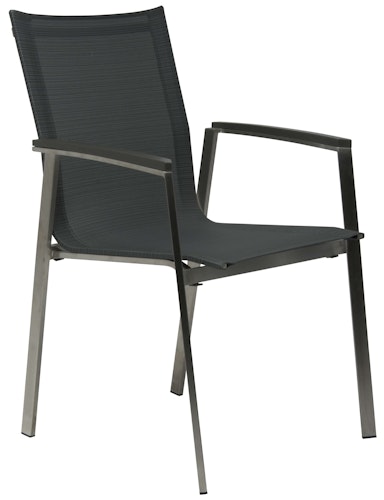 STERN Stapelsessel NEW TOP, Edelstahl / Textilen Karbon / Alu-Armlehnen Anthrazit
