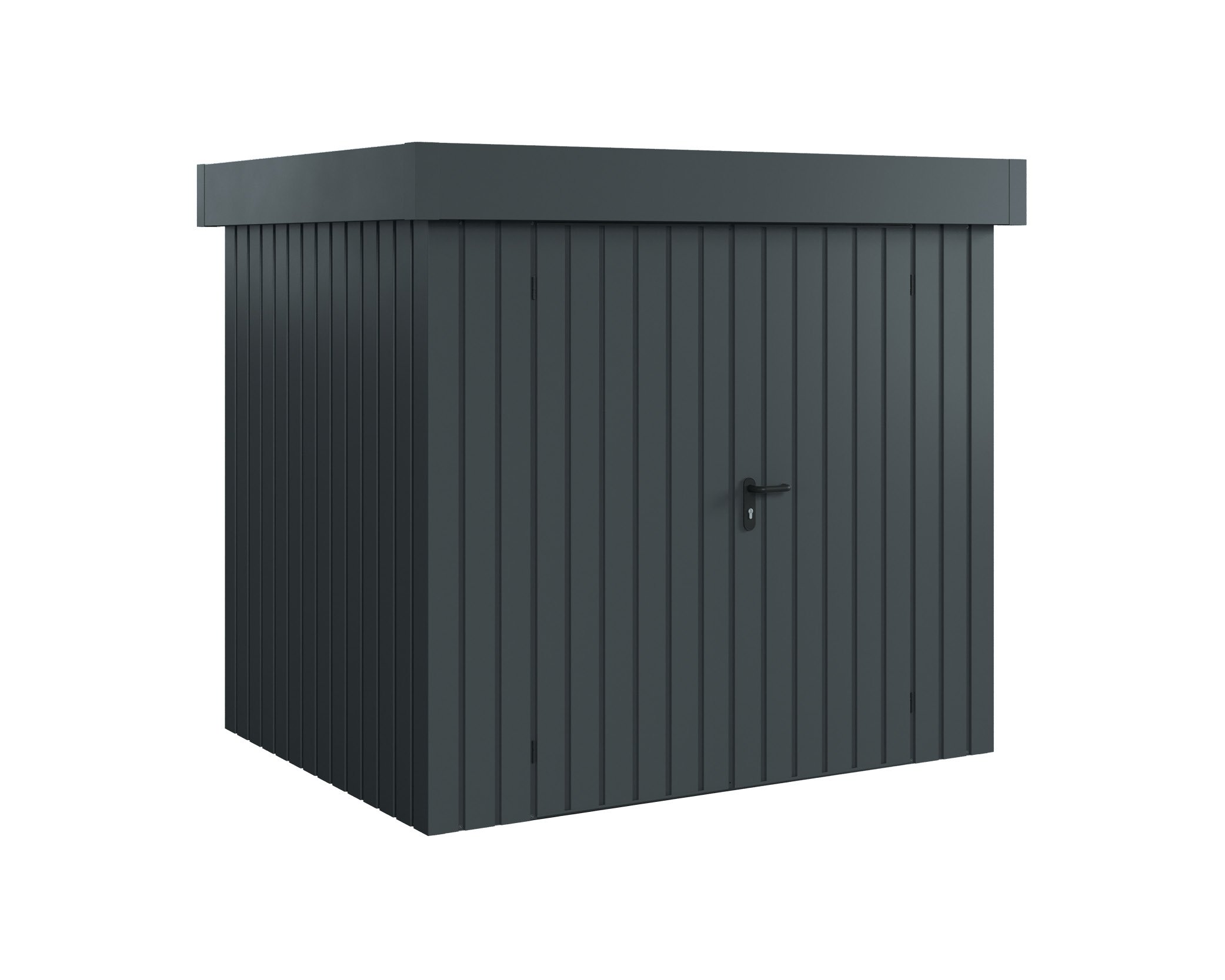 Hörmann Metall-Gerätehaus EcoStar EuroLine EFD mit Flachdach B 214 x T 166 cm (EFD 4), Motiv Modern (mit schmalen Lamell...
