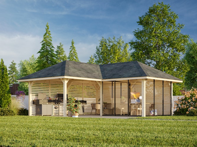 Palmako Pavillon Bianca 24,9 m² Set 211 Slide - 28 mm
