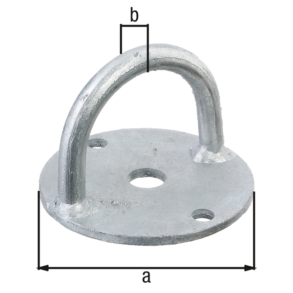 Alberts® Befestigungsbügel, feuerverzinkt, zum Aufschrauben, Aufschraubplatte ⌀100 mm 657239