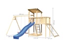 Vorschaubild Akubi Kinderspielturm Anna mit Pultdach inkl. Doppelschaukel, Anbauplattform, Wellenrutsche und Netzrampe