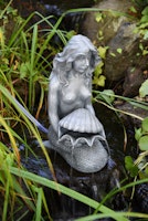 Heissner Teichfigur "Meerjungfrau mit Muschel", 30x20x46cm