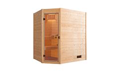 Weka Sauna Valida Eck 1 mit Glastür/Fenster- Massivholzsauna 38 mm-Ganzglastürinkl. gratis Sauna-Set im Wert von 70,99 €